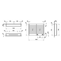 Зеркальный шкаф 100х75 см Laufen Frame 25 4.0860.3.900.144.1