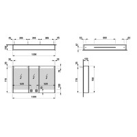 Зеркальный шкаф 120х75 см Laufen Frame 25 4.0880.4.900.144.1