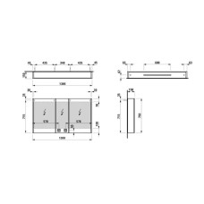 Зеркальный шкаф 130х75 см Laufen Frame 25 4.0875.4.900.144.1