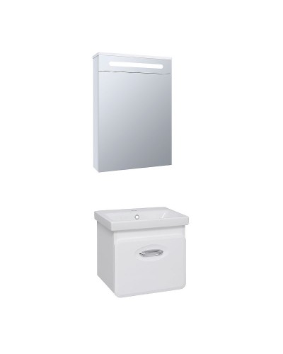 Зеркальный шкаф Runo Парма 50 R 00-00001128 с подсветкой Белый