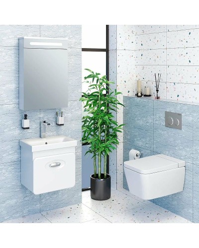 Зеркальный шкаф Runo Парма 50 R 00-00001128 с подсветкой Белый