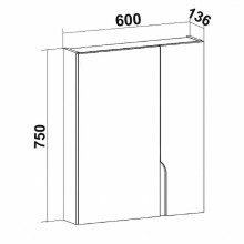 Зеркальный шкаф Runo Стокгольм 60 00-00001126 Белый