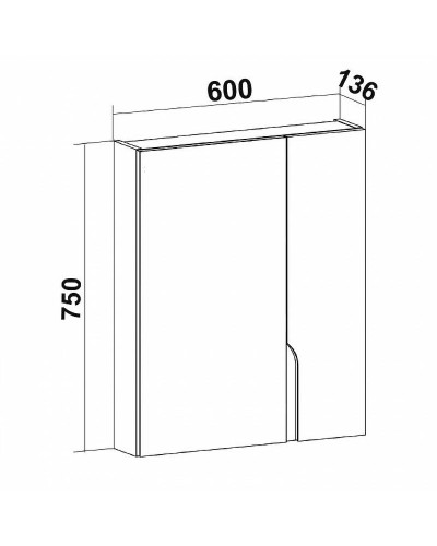 Зеркальный шкаф Runo Стокгольм 60 00-00001126 Белый