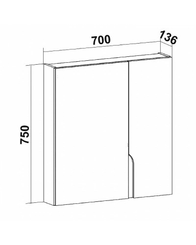 Зеркальный шкаф Runo Стокгольм 70 00-00001127 Белый