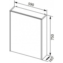 Зеркальный шкаф 59х75 см белый глянец R Aquanet Палермо 00203939