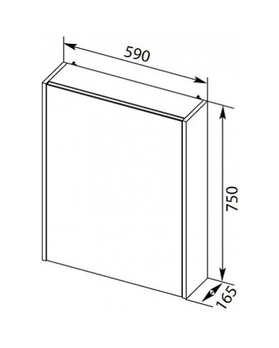 Зеркальный шкаф 59х75 см белый глянец R Aquanet Палермо 00203939