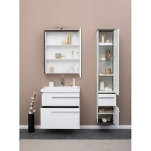 Зеркальный шкаф 69,5х85 см эвкалипт мистери/белый глянец R Aquanet Фостер 00202061