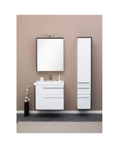 Зеркальный шкаф 69,5х85 см эвкалипт мистери/белый глянец R Aquanet Фостер 00202061