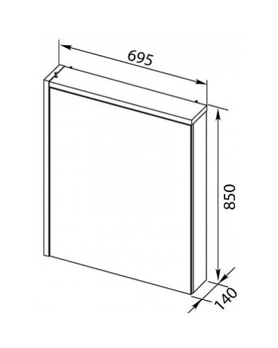 Зеркальный шкаф 69,5х85 см эвкалипт мистери/белый глянец R Aquanet Фостер 00202061