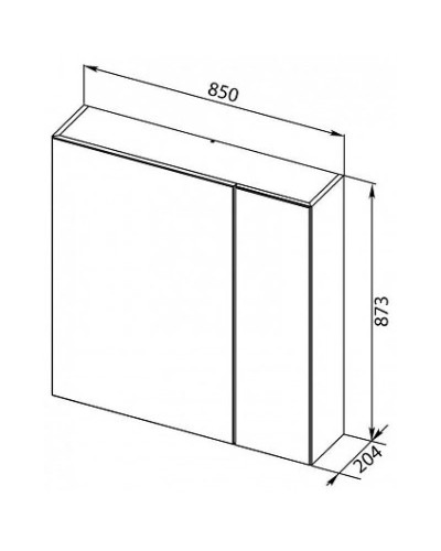 Зеркальный шкаф 85х87,3 см белый глянец L Aquanet Йорк 00202089