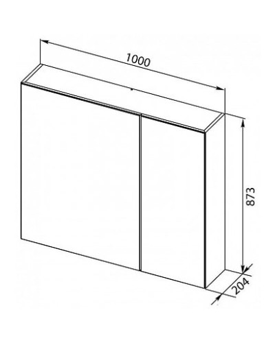 Зеркальный шкаф 100х87,3 см белый глянец L Aquanet Йорк 00202090