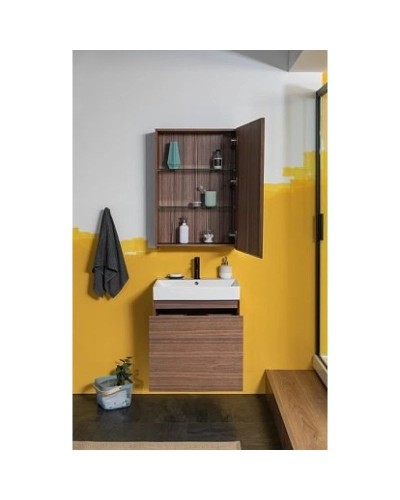 Зеркальный шкаф 60х87,3 см орех R Aquanet Нью-Йорк 00203951