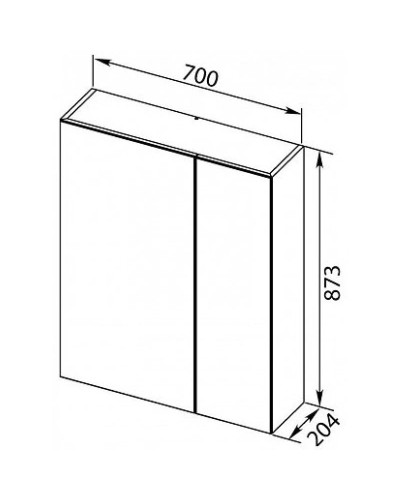 Зеркальный шкаф 70х87,3 см орех L Aquanet Нью-Йорк 00203952