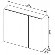 Зеркальный шкаф 100х87,3 см орех L Aquanet Нью-Йорк 00203955