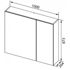 Зеркальный шкаф 100х87,3 см орех L Aquanet Нью-Йорк 00203955
