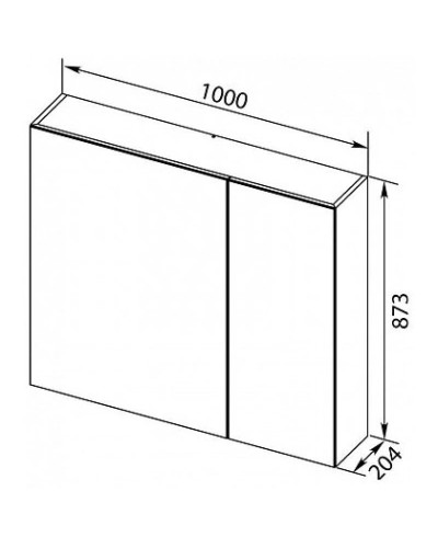 Зеркальный шкаф 100х87,3 см орех L Aquanet Нью-Йорк 00203955