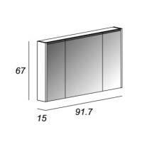Зеркальный шкаф с тремя распашными дверьми с LED подсветкой дверей CEZARES 84219