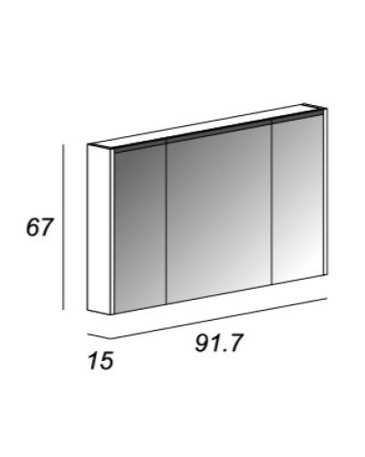 Зеркальный шкаф с тремя распашными дверьми с LED подсветкой дверей CEZARES 84219