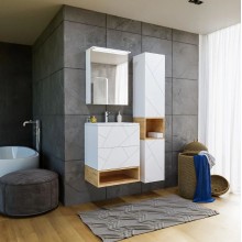 Зеркальный шкаф Бриклаер Кристалл 56 4627125415982 с подсветкой Белый