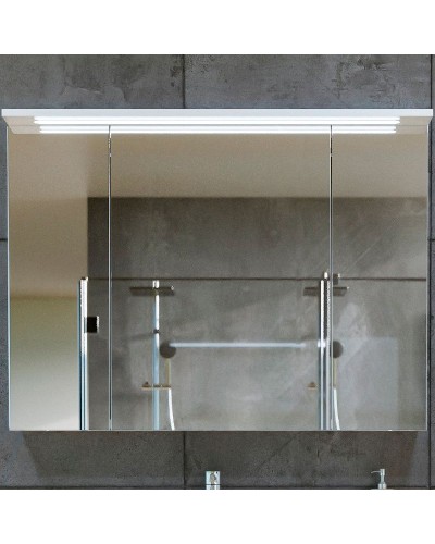 Зеркальный шкаф Бриклаер Кристалл 95 4627125416002 с подсветкой Белый