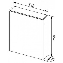 Зеркальный шкаф 62,2х75 см белый глянец R Aquanet Остин 00203921