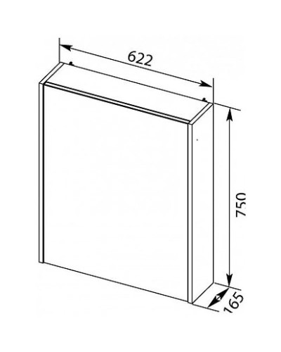 Зеркальный шкаф 62,2х75 см белый глянец R Aquanet Остин 00203921