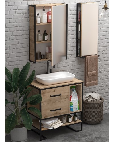 Зеркальный шкаф 1MarKa Grunge Loft 60П Ц0000007992 Дуб вотан