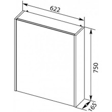 Зеркальный шкаф 62,2х75 см дуб кантербери R Aquanet Остин 00200919