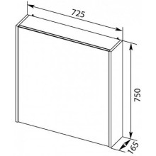 Зеркальный шкаф 72,2х75 см белый глянец R Aquanet Остин 00203923