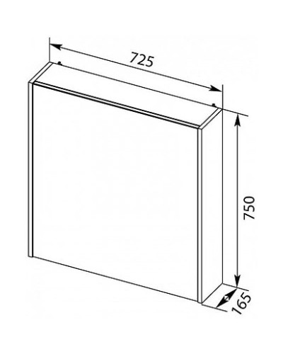 Зеркальный шкаф 72,2х75 см белый глянец R Aquanet Остин 00203923