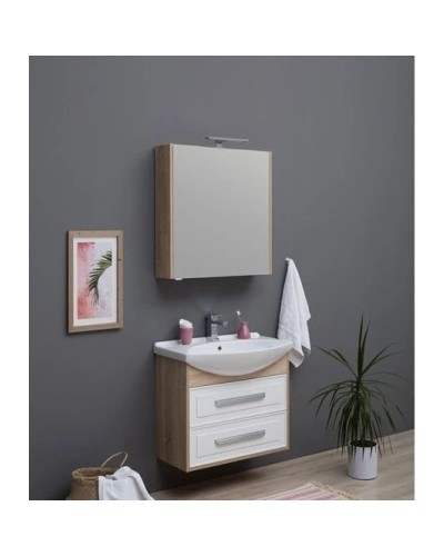 Зеркальный шкаф 72,2х75 см дуб сонома R Aquanet Остин 00201727