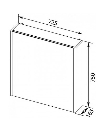 Зеркальный шкаф 72,2х75 см дуб сонома R Aquanet Остин 00201727