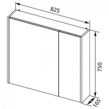 Зеркальный шкаф 82,5х75 см дуб сонома L Aquanet Остин 00201729