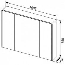 Зеркальный шкаф 100,5х75 см белый глянец Aquanet Остин 00203928