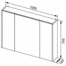 Зеркальный шкаф 100,5х75 см белый глянец Aquanet Остин 00203928