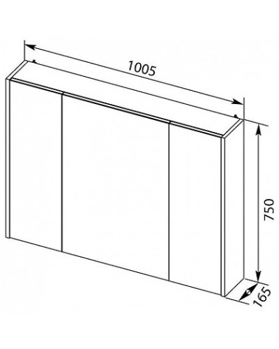 Зеркальный шкаф 100,5х75 см белый глянец Aquanet Остин 00203928