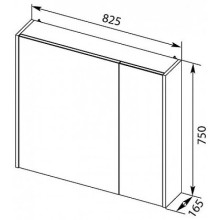 Зеркальный шкаф 82,5х75 см дуб кантербери L Aquanet Остин 00200918