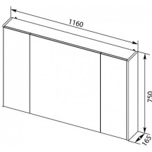 Зеркальный шкаф 116х75 см дуб сонома Aquanet Остин 00201726