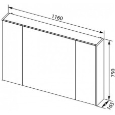 Зеркальный шкаф 116х75 см дуб сонома Aquanet Остин 00201726