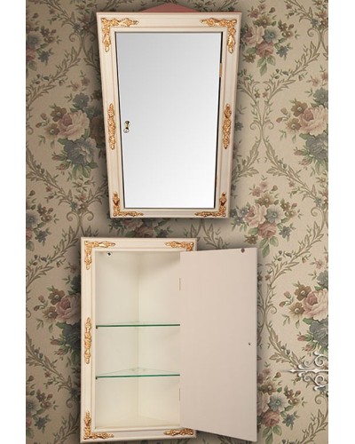 Зеркальный шкаф Migliore CDB 45 R 21866 угловой Слоновая кость Серебро