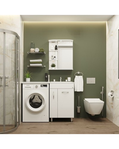 Зеркальный шкаф Onika Карина 55.01 R 205513 с подсветкой Белый