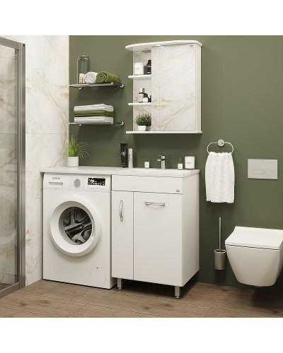 Зеркальный шкаф Onika Карина 55.01 R 205513 с подсветкой Белый