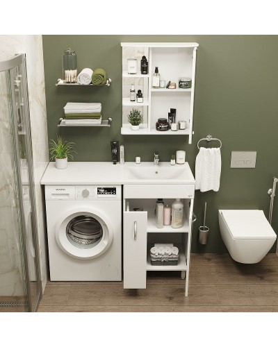 Зеркальный шкаф Onika Карина 60.01 R 206010 с подсветкой Белый