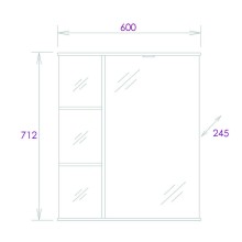 Зеркальный шкаф Onika Карина 60.01 R 206010 с подсветкой Белый