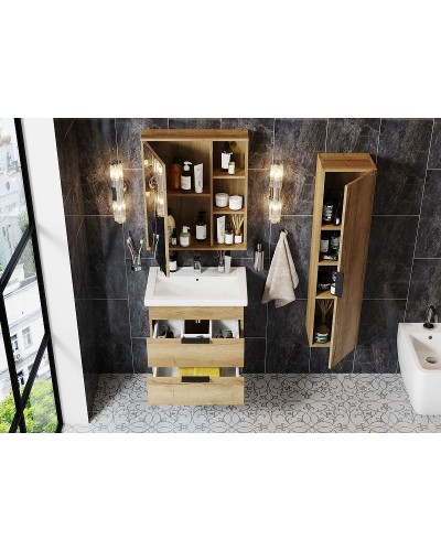 Зеркальный шкаф Onika Легран 50.00У 205022 Дуб галифакс