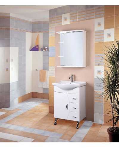 Зеркальный шкаф Onika Луна 60.01 R 206014 с подсветкой Белый