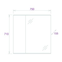 Зеркало со шкафом Onika Марбл 75.00 У 207524 Мрамор Камень бетонный