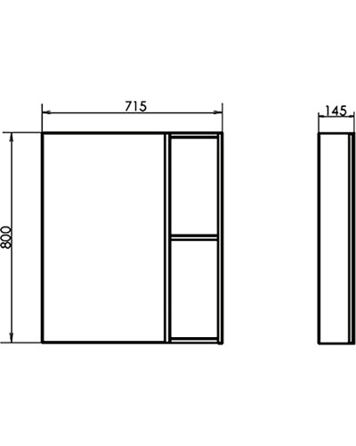 Зеркальный шкаф Comforty Дуэт 75 00-00009924 Дуб натуральный
