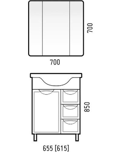 Зеркальный шкаф Corozo Монро 70 SD-00000678 Белый
