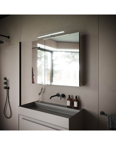 Зеркальный шкаф Sancos Hilton 90 Z900 с подсветкой Серый